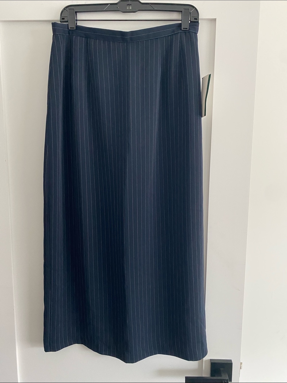 Harve Benard Navy Pinstripe Maxi Skirt